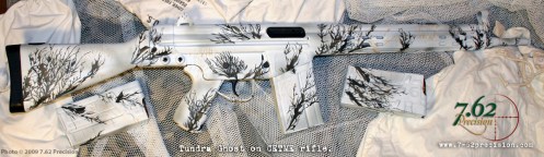 Century Arms CETME rifle finished in Tundra Ghost DuraCoat winter camo.