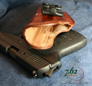 Standard leather HIWB holster.