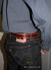 SIG P239 in the HIWB holster tucked under a dress shirt.