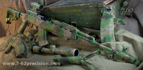 SKS and Accessories coated in Rommel's Feld Gendarme. Click here for more photos.